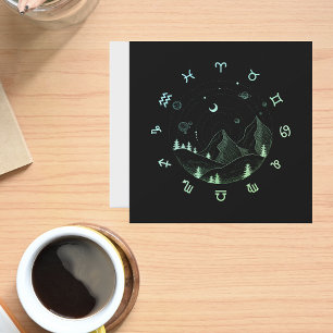 Zodiachjulsberg liggande kvadrat Hälsning Kort