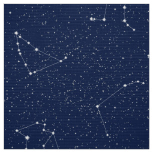 Zodiackonstellationer med en mörk - slösa Starry Tyg