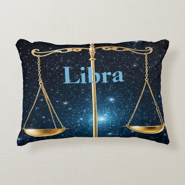 Zodiacs tecken på libra prydnadskudde (Framsidan)