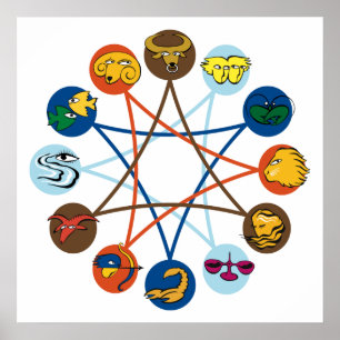 Zodiacteckenaffisch Poster