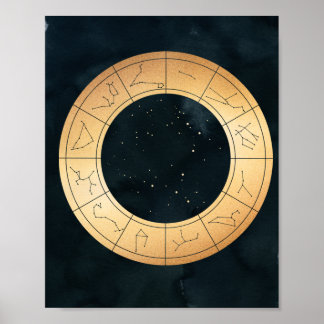 Zodiak, Astrologi, Poster Måne Sol Stars