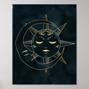 Zodiak, astrologi, Poster Måne Sol Stars