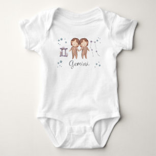 Zodiak Bebis Tvillingarna Bebis Kroppsdräkt och T- T Shirt