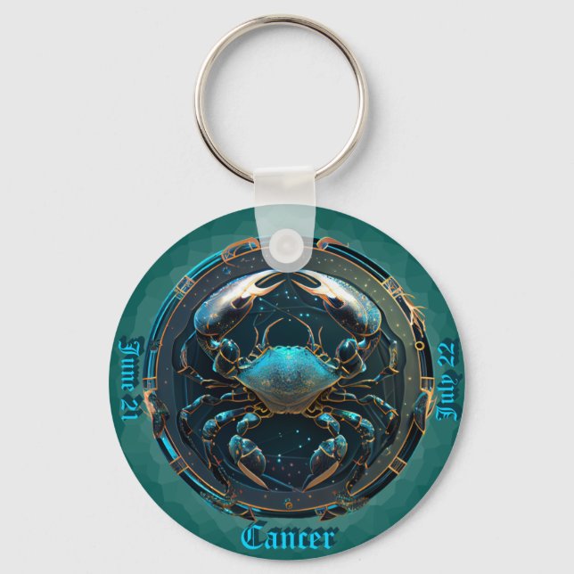 Zodiak Cancer Anpassat NAMN, DATUM Nyckelring (Framsida)