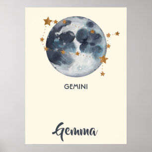 Zodiak Celestial Tvillingarnas Nurseries Väggkonst