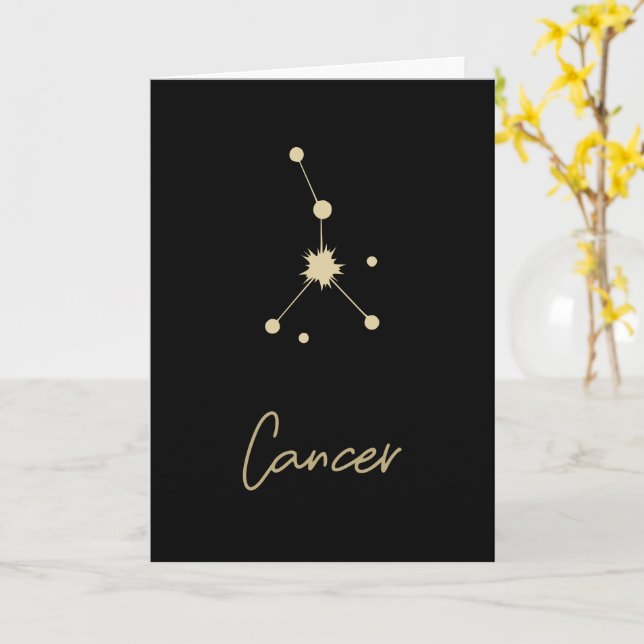 Zodiak för cancerkonstellation kort (Gul blomma)