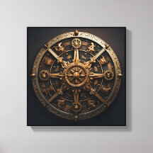 Zodiak Hjul Konst Canvas