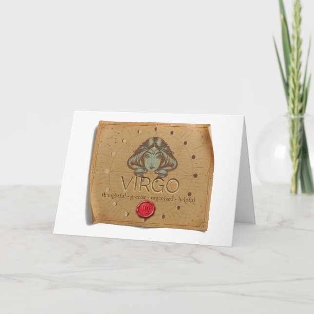Zodiak - Jungfrun - Greeting Card Tack Kort (Framsida)