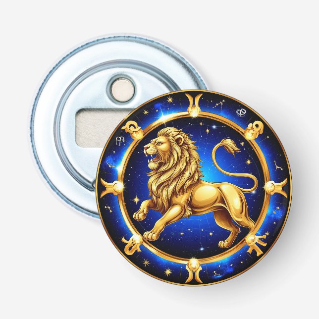 Zodiak Leo-emblem Flasköppnare (Framsidan)