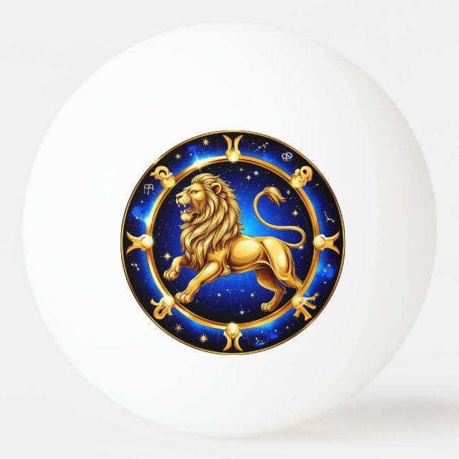 Zodiak Leo-emblem Pingisboll (Framsidan)
