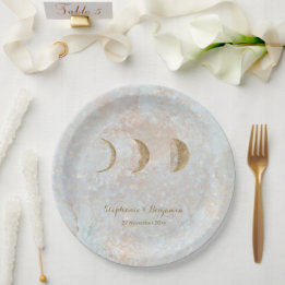 Zodiak Moon Typografi Celestial Enkel Bröllop
