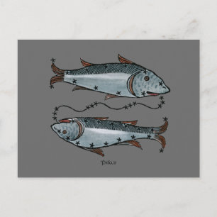 Zodiak: Pisces i Färg Vykort