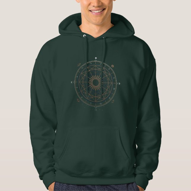 Zodiak Sol Astrologi Mandala Hoodie (Framsida)