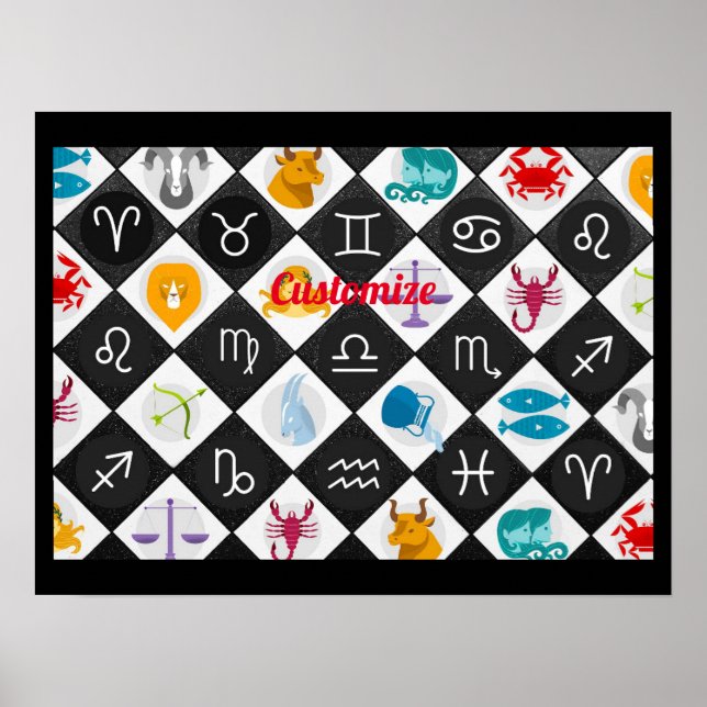 Zodiak solskylt Astrologi Kalender Thunder_Cove  Poster (Framsidan)