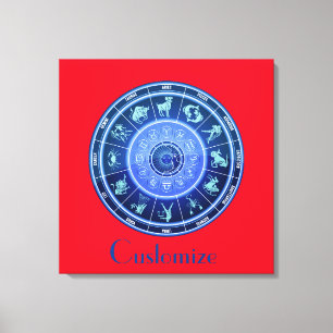 Zodiak soltecken astrologi kalender Thunder_Cove Canvastryck