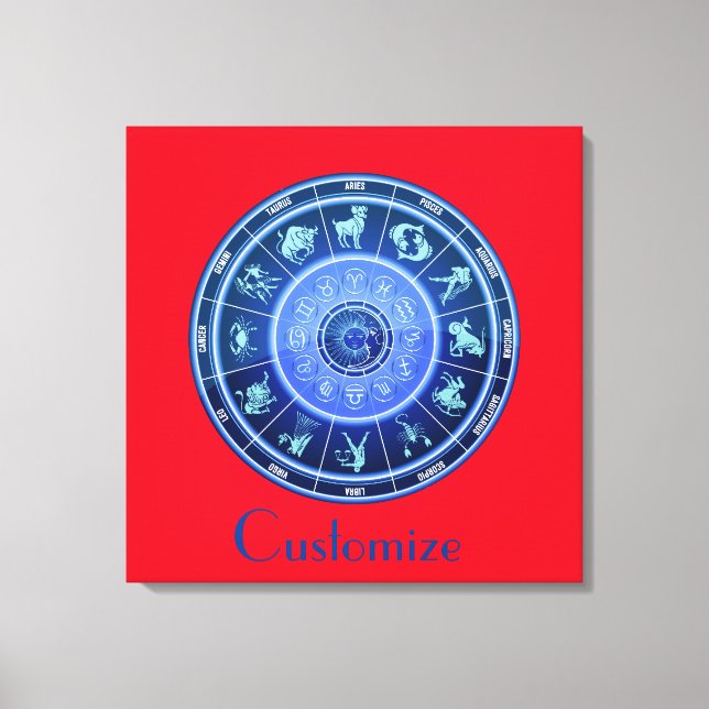 Zodiak soltecken astrologi kalender Thunder_Cove Canvastryck (Framsida)