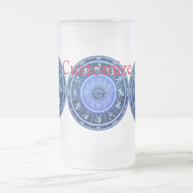 Zodiak soltecken astrologi kalender Thunder_Cove Frostat Ölglas (Center)