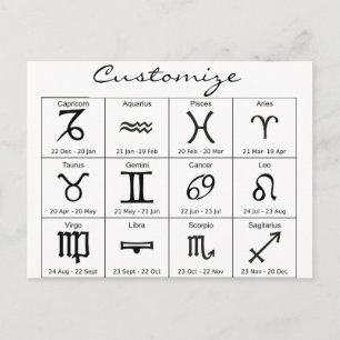 Zodiak soltecken astrologi kalender Thunder_Cove Vykort