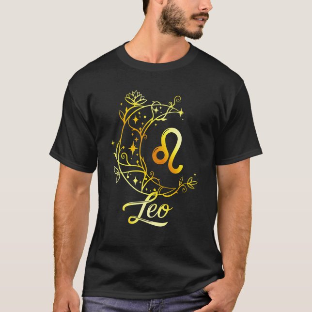 Zodiak stjärntecken Leo Födelsedagspresent för man T Shirt (Framsida)