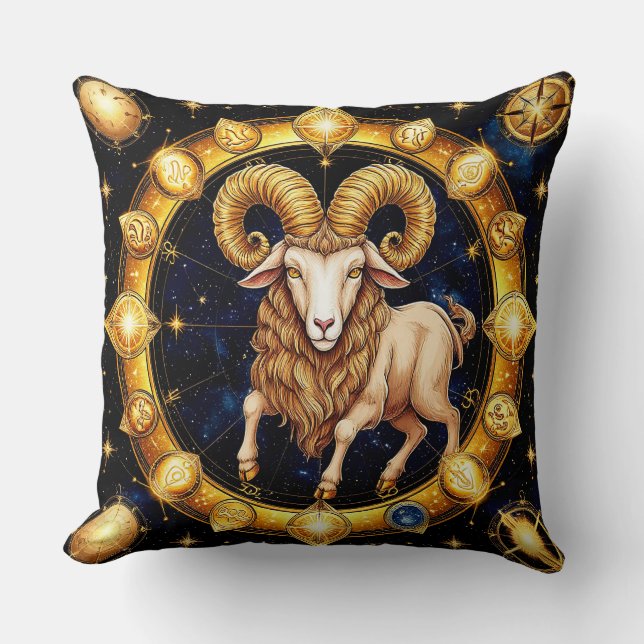 Zodiak Stjärntecken Väduren Symbol Kudde (Framsida)