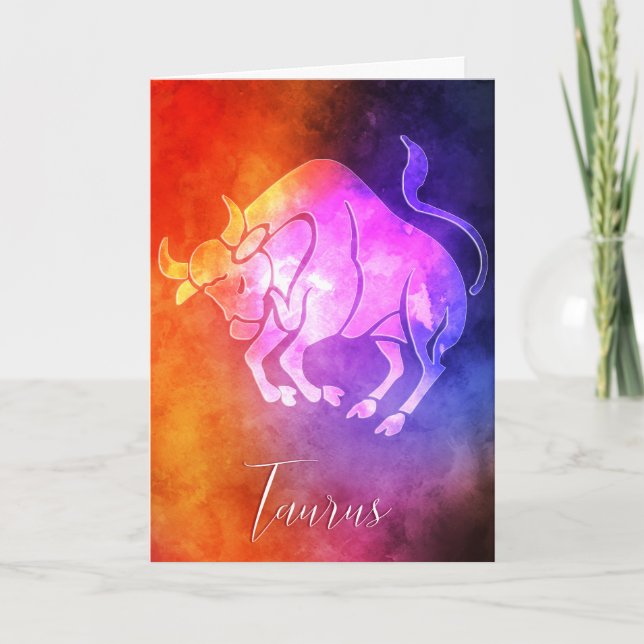 Zodiak: Taurus Colorful Candy Färg Kort (Framsida)