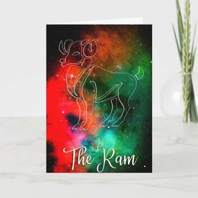 Zodiak: "The Ram" Birthday Card Kort (Framsida)