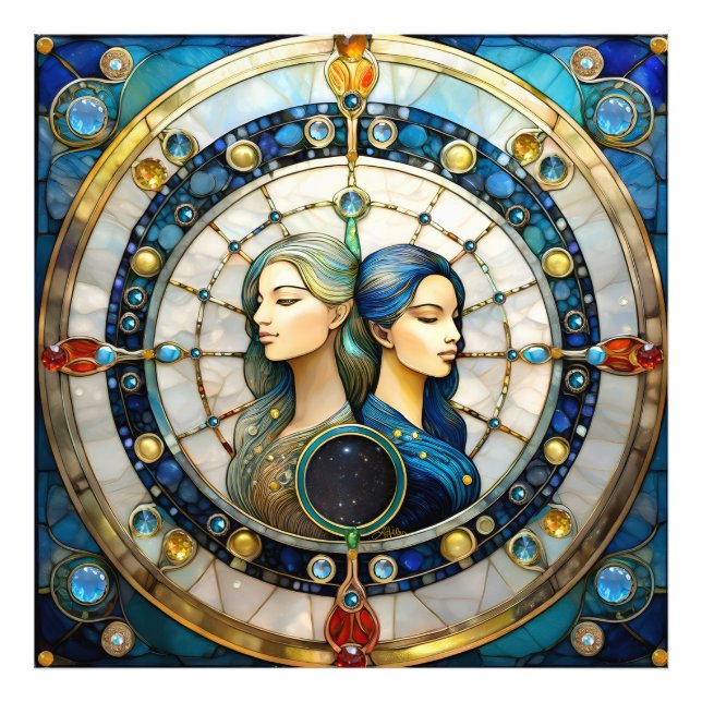 Zodiak - Tvillingarna Fototryck (Framsidan)