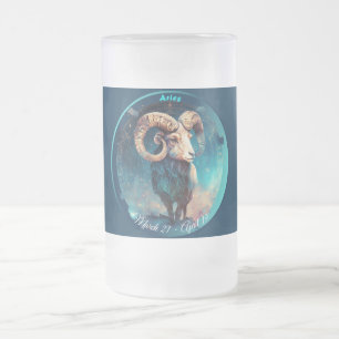 Zodiak Väduren Ram "21 mars - 19 april" Frostat Ölglas