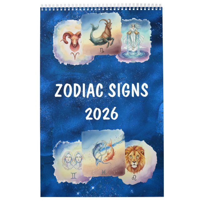 Zodiak Vattenfärgskonst Astrologisk  Kalender (Omslag)