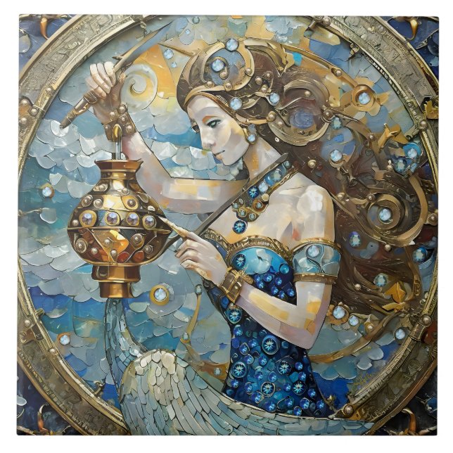 Zodiak - Vattumannen Kakelplatta (Framsidan)