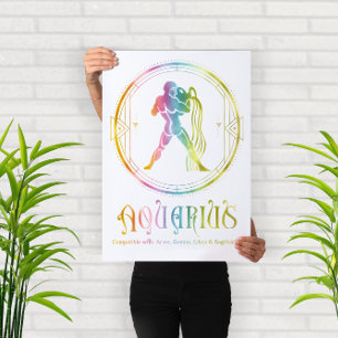 Zodiak Vattumannens Kompatibilitetsdesign Poster