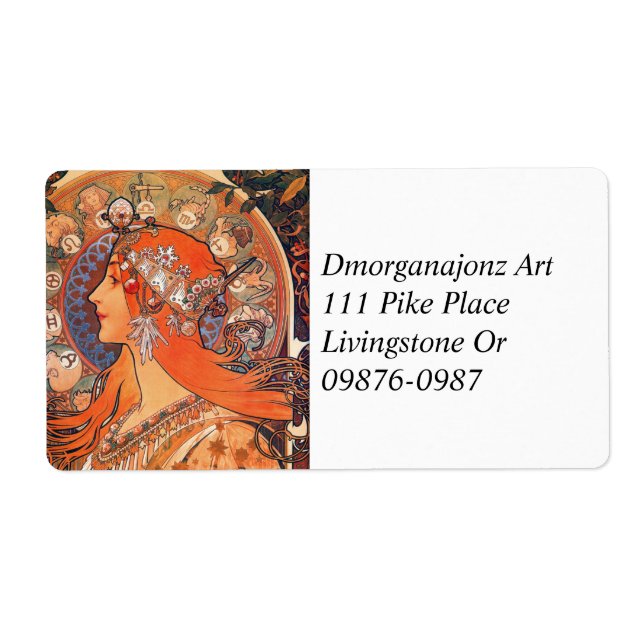 Zodiak Woman av Mucha Fraktsedel (Framsidan)