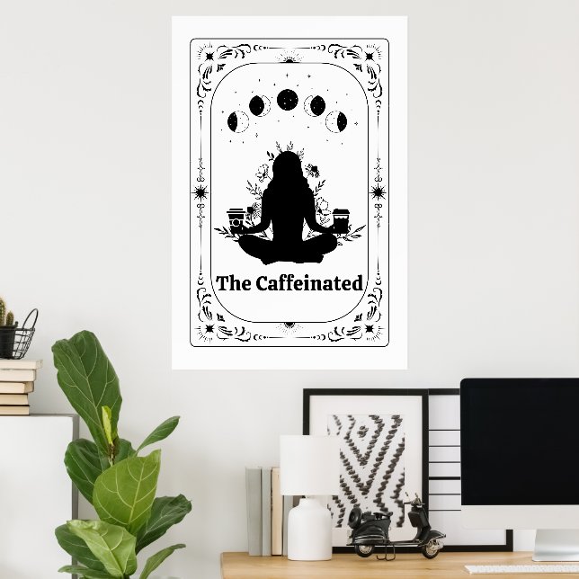Zodiakastrologi för kaffekortet Älskare Yoga Tarot Poster (Hemmakontoret)