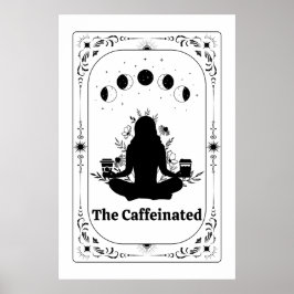 Zodiakastrologi för kaffekortet Älskare Yoga Tarot Poster