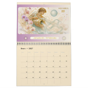 Zodiakens Art Nouveau Väggtidbok 2027 Kalender