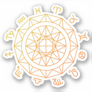 Zodiakens astrologiska hjul klistermärken