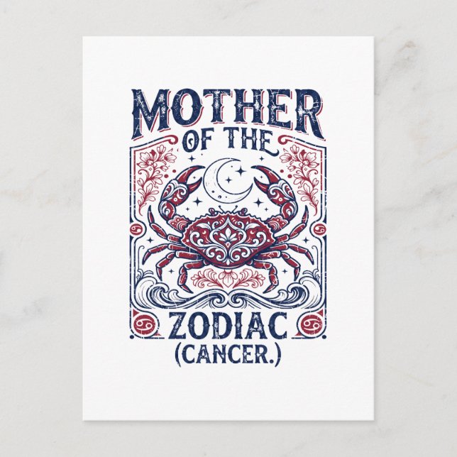 Zodiakens Cancer Moderlighet Nyhet Vykort (Framsida)
