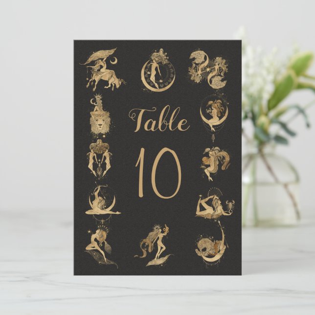 Zodiakens stjärntecken tabellnummer (Stående Fram)