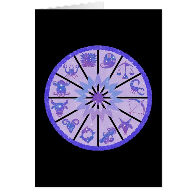 Zodiakhjul Celestial Konstkort Hälsningskort (Framsidan)