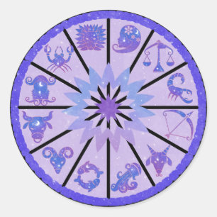 Zodiakhjuldekaler Runt Klistermärke