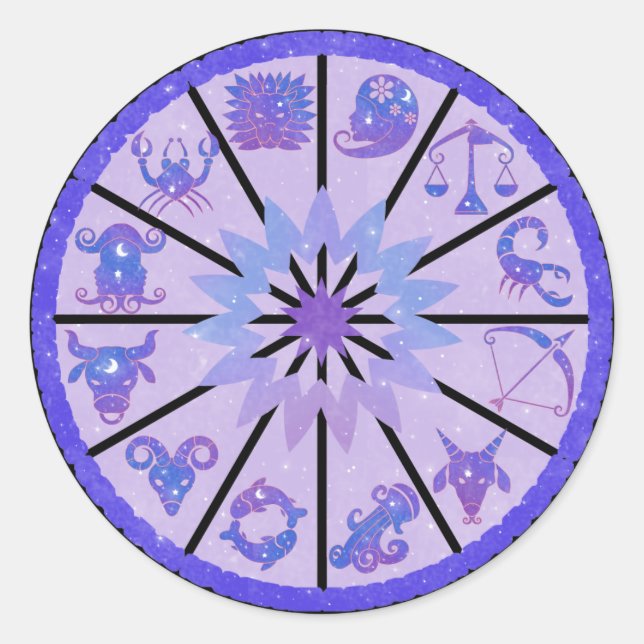Zodiakhjuldekaler Runt Klistermärke (Framsida)