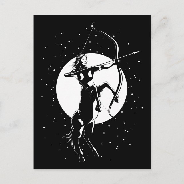 Zodiakillustration - Skytten Vykort (Framsida)