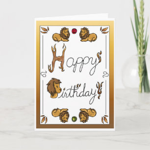 Zodiakkalender Födelsedags Kort Lejon