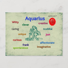 Zodiakkort för akvariska egenskaper vykort