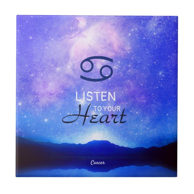 Zodiakskorpion Drömmig Stjärnhimmel Citat  Kakelplatta (Framsidan)