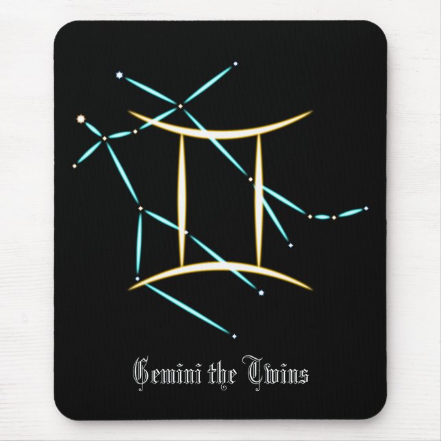 Zodiakstjärnbild Tvillingarna Musmattor (Framsidan)