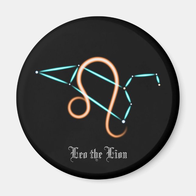 Zodiakstjärnbilden Leos Magnet (Framsidan)