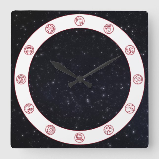 Zodiaksymbol med streck fyrkantig klocka (Framsida)