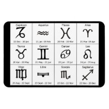 Zodiaktecken för Horoscope Chart och Data Magnet