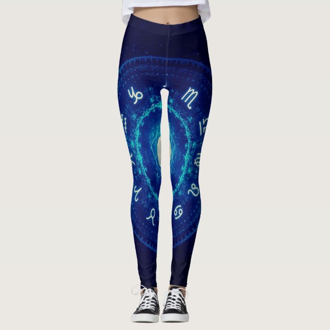 Zodiaktecken Kute Astrologi Kvinnor nattetid himla Leggings (Framsida)